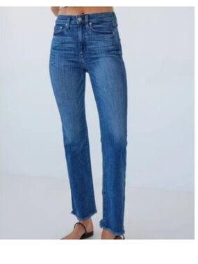 AYR Womens The Bomb Pop High Rise Straight Leg Raw Hem Jeans Size 29